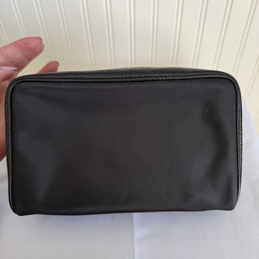 Coach Ellis Medium Nylon Leather Black Gold Cosmetic Case Make Up Bag Pouch - Picture 6 of 13